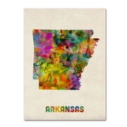 TRADEMARK FINE ART Michael Tompsett 'Arkansas Map' Canvas Art, 14x19 MT0356-C1419GG